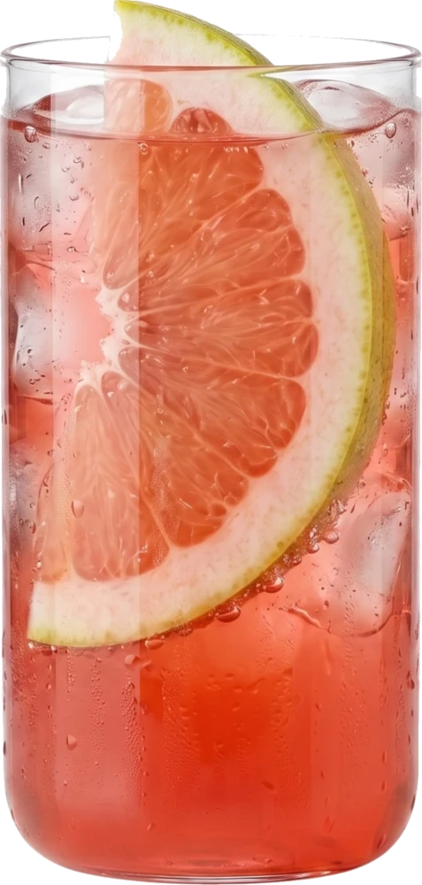 Iced grapefruit tea with a slice of grapefruit